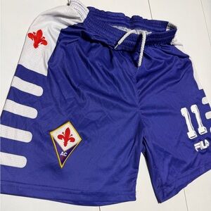 Fila Fiorentina Purple Football Shorts with White Accents